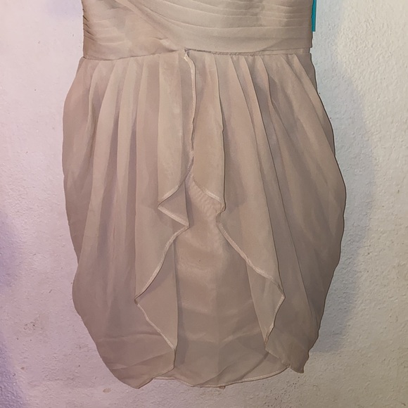 Strapless back lacing flowy mini formal dress - Picture 4 of 12